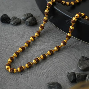 gold-plated rudraksha mala